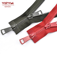 衣服拉链双头双开尾双向拉链拉锁配件电泳拉头彩色5号树脂拉链