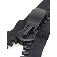 塑料拉链长款衣服外套羽绒服拉锁头黑白色粗齿树脂大拉链配件