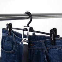 6个装日本挂裤子带夹子防滑衣架多层家用衣柜收纳裤夹晾裙衣架