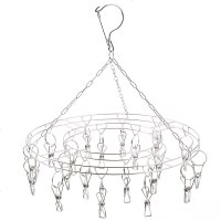 加厚不锈钢宝宝多夹子内衣晒袜子婴儿圆形衣架防风儿童晒晾衣夹