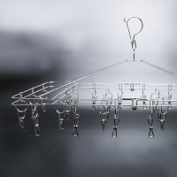 不锈钢凉袜子晾袜架实心圆形晾衣架内衣内裤晾衣夹晒袜子架多夹子