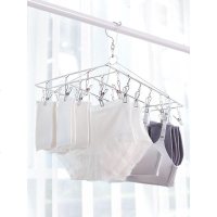不锈钢晾袜子衣架多夹子圆形晒衣服嗮凉内衣内裤的防风挂钩挂袜架