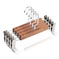 裤架带裤夹子凉裤子衣架无痕家用成人木质不锈钢晒挂裙子的衣架子