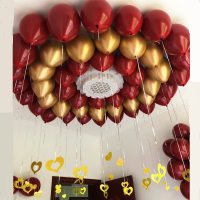 三八妇女节气球装饰宝石红金属色气球结婚房装饰生日婚礼布置气球
