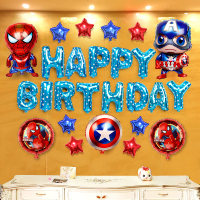 漫威卡通生日布置气球装饰套餐宝宝儿童生日派对铝膜气球美国队长