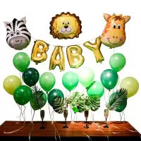 儿童派对装饰发光宝宝百天周岁生日布置装饰气球套餐BABY字母气球