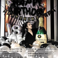 成人生日气球布置派对装饰用品字母铝膜浪漫英文生日快乐气球套餐