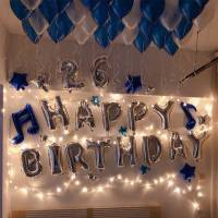 生日布置气球成人派对浪漫装饰用品告白生日快乐惊喜字母铝膜气球