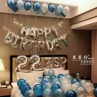 生日布置气球用品成人儿童气球惊喜派对铝膜字母生日快乐套餐装饰