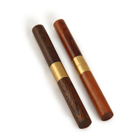 唐宏坊 茶道配件黑檀木花梨木普洱茶刀花不锈钢茶针 款式一鸡翅木圆头 鸡翅木平头