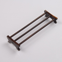 唐宏坊 功夫茶具配件茶道零配黑檀木双层杯架杯托茶杯架 黑檀木