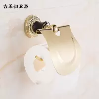 欧式金色纸巾架黑古色五金挂件复古卷纸器美式玫瑰金色防水厕纸架