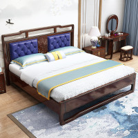 新中式实木床1.8米禅意双人软靠婚床现代简约经济型主卧软床