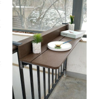 阳台栏杆挂桌 吧台桌家用 多功能悬挂实木茶桌 阳台休闲桌折叠桌