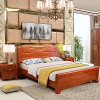 新品 实木床1.2米小床单人床抽屉箱体床家用1.351定制一米二的橡木床 海棠色1350*2000框架结构