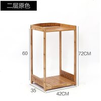 新品 简约经济型楠竹家用储物带餐边柜办公室茶水架茶柜带抽屉 三抽茶色款 3新款简约