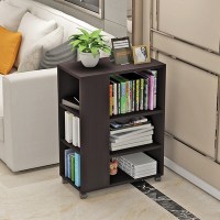 现代简约书架落地置物架书柜实木柜子可移动沙发边几书报收纳时尚新款