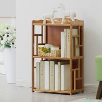  简约现代客厅楠竹家具简易书架置物架实木多层落地学生书柜储物宿舍收纳架