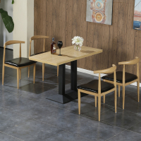 饭店快餐桌椅餐厅餐饮小吃馆早餐店烧烤奶茶店铁艺牛角椅组合