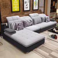 布艺沙发客厅家具整装转角U型简约现代可拆洗布沙发组合大小户型