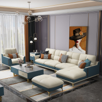轻奢风沙发客厅小户型北欧简约现代真皮组合套装 ins意式美式家具