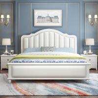 美式实木床1.8米轻奢双人床主卧1.5M欧式公主床 现代简约储物婚床