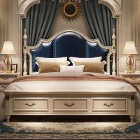美式床 实木床欧式床简欧双人床1.8米主卧现代简约轻奢床婚床家具