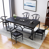 茶桌椅组合火烧石茶台功夫茶几新中式禅意简约现代泡茶大理石茶桌