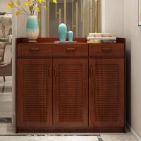 实木色鞋柜家用厅柜简约现代中式玄关柜多层多功能大容量储物柜