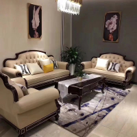 欧式真皮沙发组合客厅法式轻奢新古典美式实木小户型整装家具新款