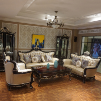 欧式客厅沙发组合美式轻1+2+3皮沙发别墅沙发新古典简欧家具