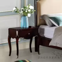 欧式法式床头柜实木电话柜床边柜现代简约花卧室收纳储物柜