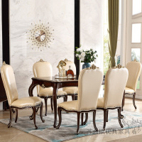 欧式新古典实木餐桌一桌六椅组合别墅大户型欧式餐桌椅定制