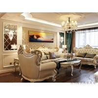 欧式实木真皮沙发 美式新古典别墅法式牛皮客厅123组合家具