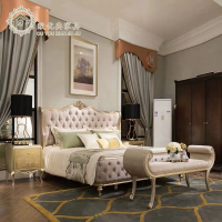 欧式法式新古典实木双床1.8米主卧公主床婚床样板房家具