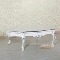 新古典长茶几售楼处洽谈桌 欧式白色接待桌边几 新中式茶几 定制