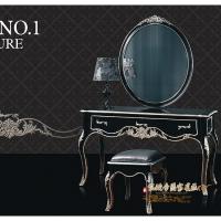 欧式实木烤漆梳妆台 卧室简约现代田园黑色白色小户型化妆台特价
