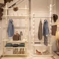 实木衣帽架欧式落地卧室挂衣架厅置物架客厅衣服架现代简约衣架