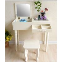 新款迷你化妆台 化妆柜化妆镜小型梳妆台简易翻盖化妆桌台式飘窗