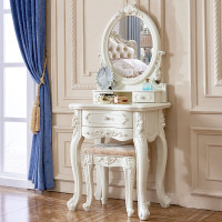 梳妆台卧室小户型迷你欧式化妆台简约多功能化妆柜组装白色梳妆桌