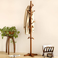 客厅卧室实木落地衣帽架 简易现代简约挂衣架组装衣服架子