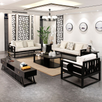 新中式实木沙发组合现代民宿客厅简约沙发轻奢酒店会所中国风家具