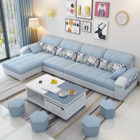 2018年新款布艺沙发现代简约客厅多人整装小户型组合经济型三人位