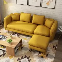 北欧简约布艺沙发小户型可拆洗贵妃转角宜家日式三人组合客厅家具