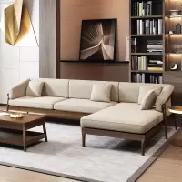 实木沙发组合 布艺沙发白蜡木简约北欧客厅家具木质沙发