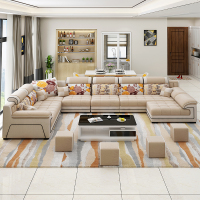 布艺沙发组合客厅大小户型贵妃转角可拆洗布沙发现代简约家具整装