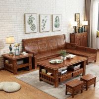 新中式实木沙发组合客厅家具整装贵妃储物现代香樟木沙发 小户型