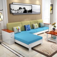 新中式实木沙发组合转角拆洗现代简约布艺沙发大小户型客厅整装