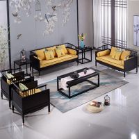 新中式沙发现代中式简约客厅布艺沙发禅意组合新古典复古实木家具