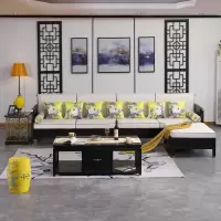 新中式沙发组合转角实木禅意现代简约轻奢贵妃三人小户型客厅定制